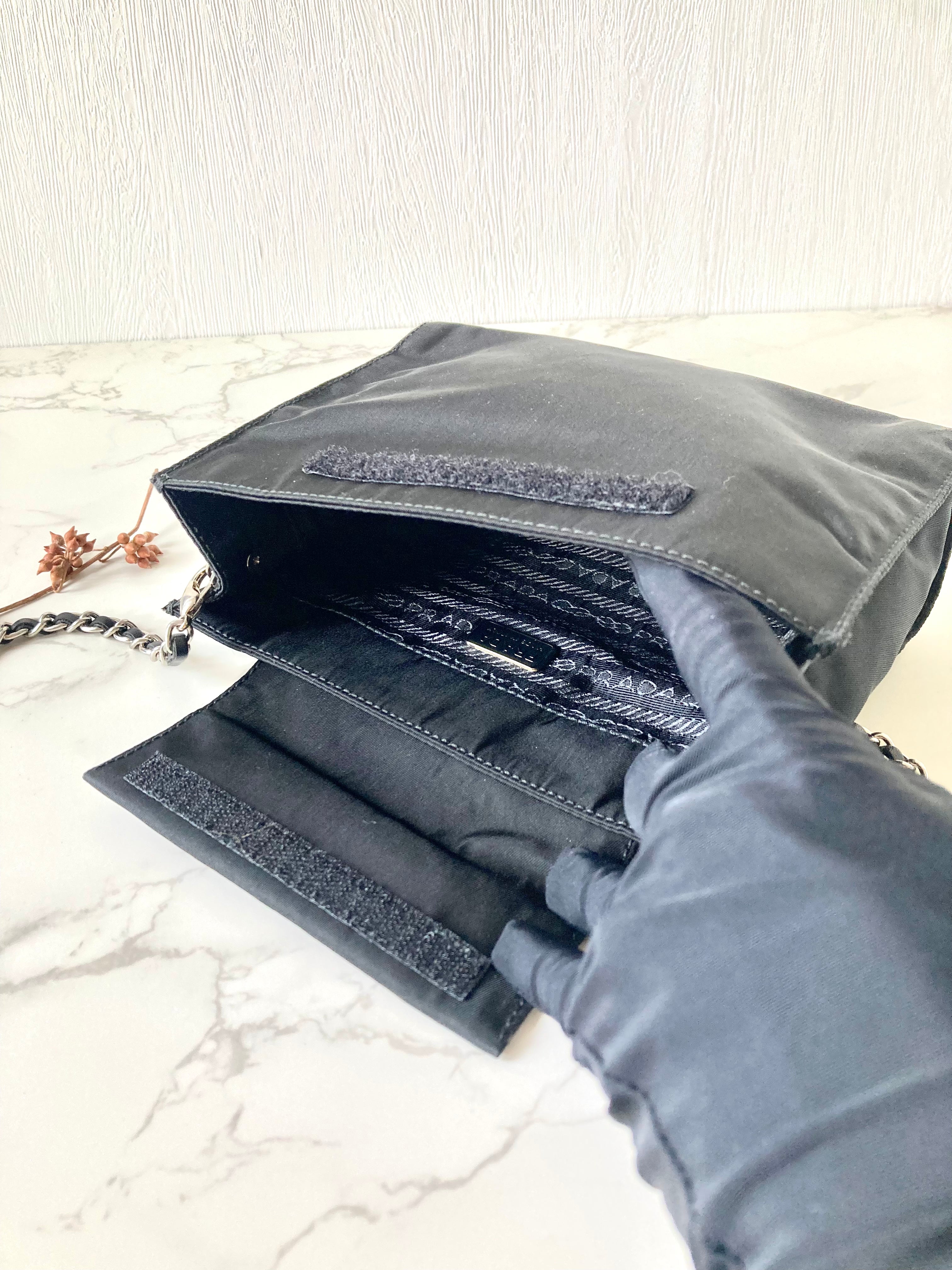 PRADA Tessuto Nylon Black Small Two-way Crossbody / Pouch Bag