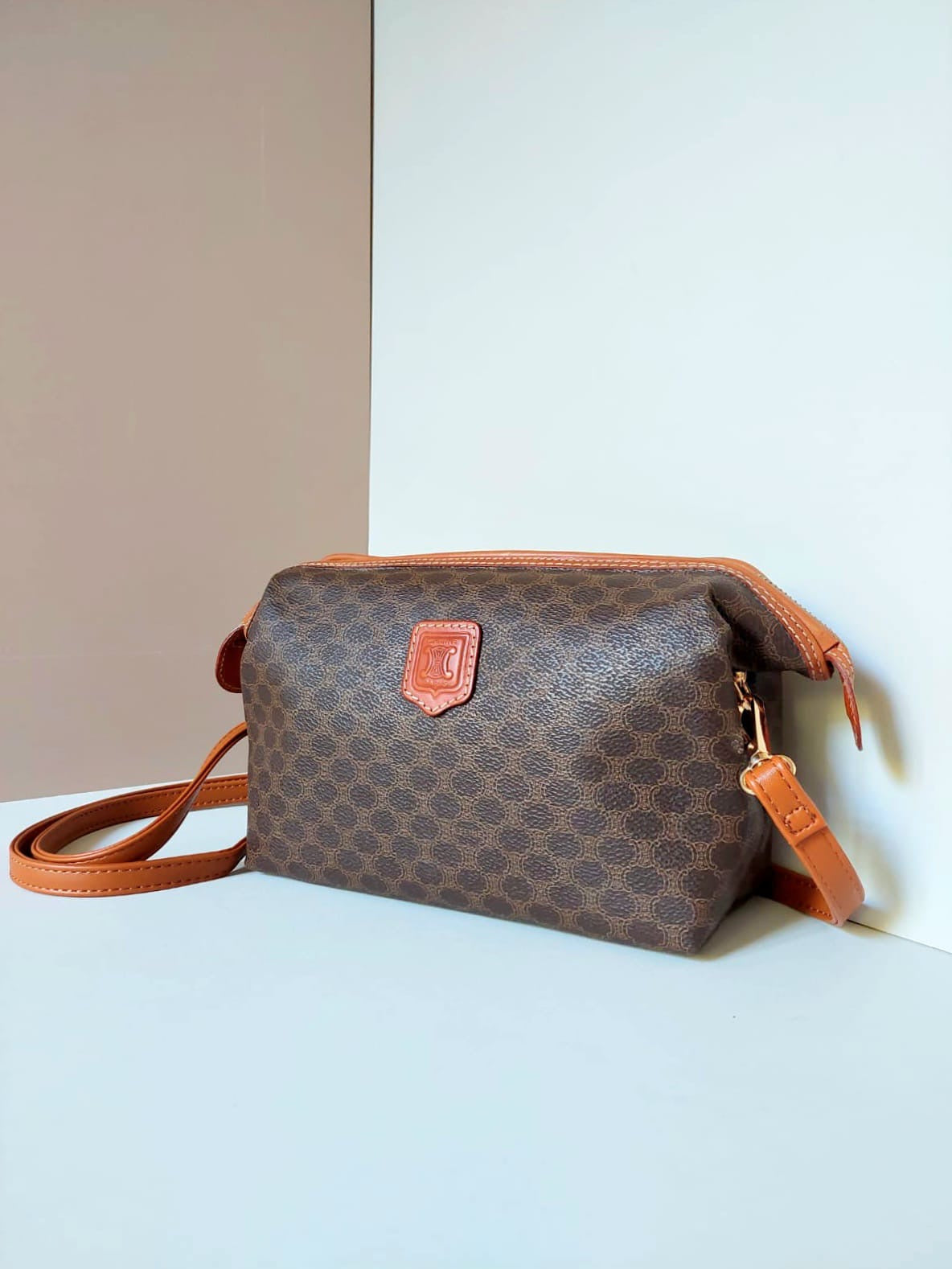 CELINE Medium Cloud Monogram Leather Side Bag/Messenger Bag/Clutch Bag