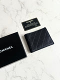 Chanel 黑色小羊皮革中夾 錢包 短夾 皮夾