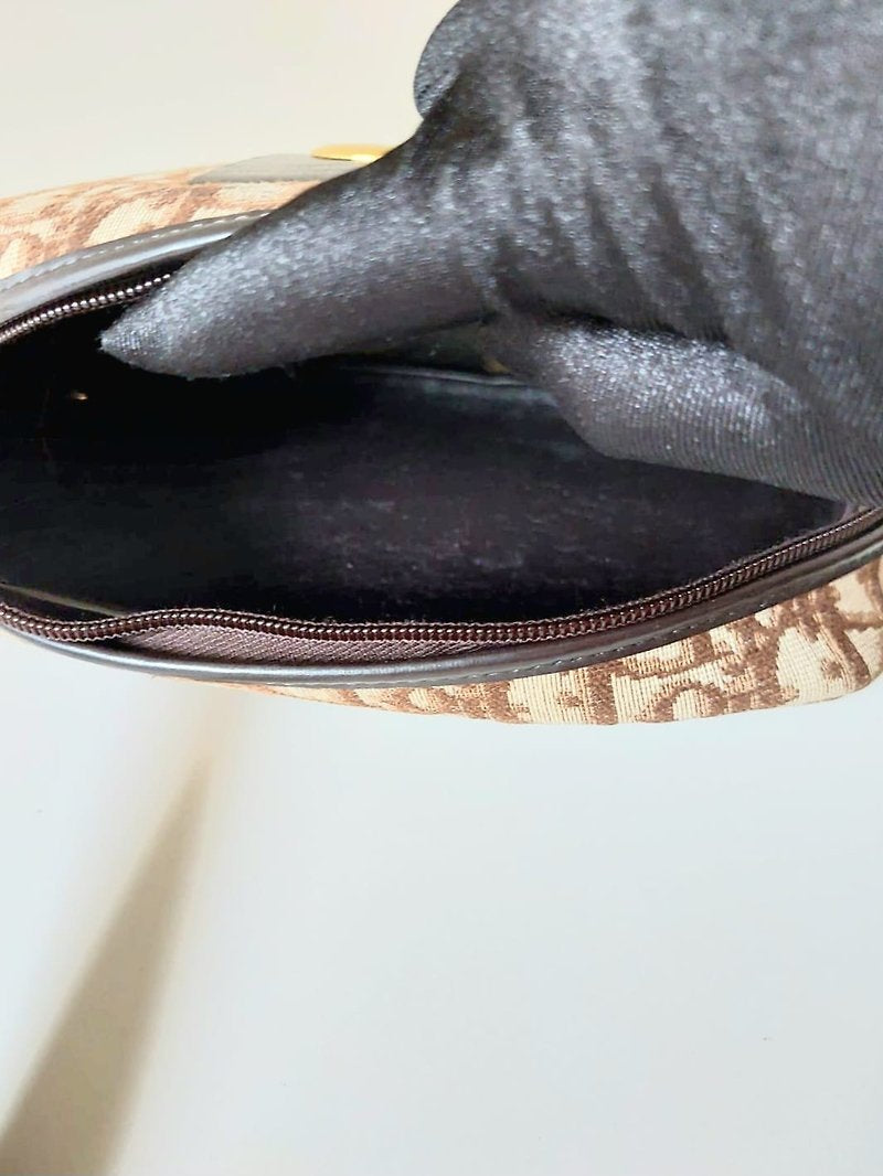 CHRISTIAN DIOR Burgundy old flower camera bag/shoulder bag/side bag/oblique bag