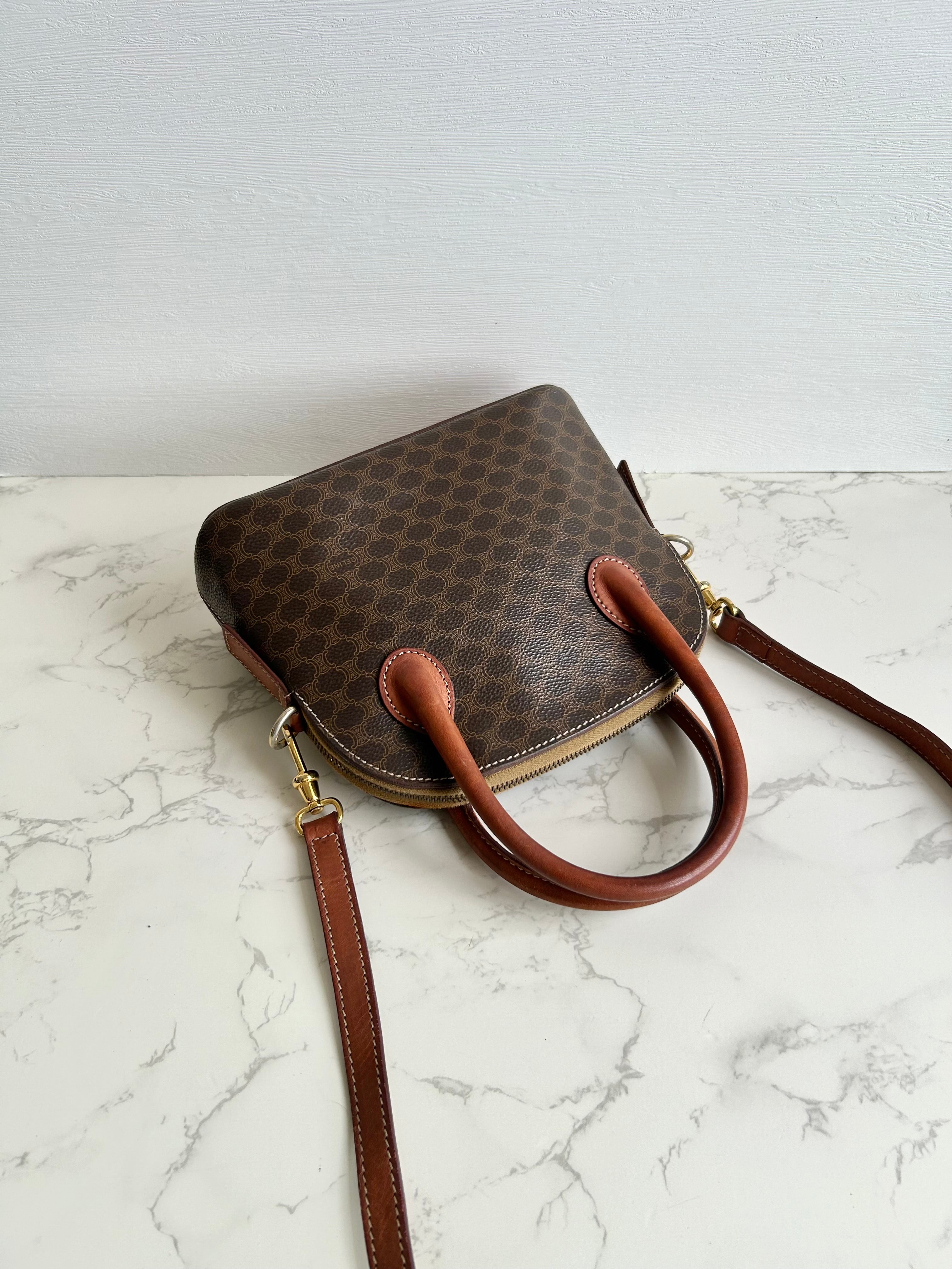 CELINE rare old flower small shell/side bag/oblique bag/handbag
