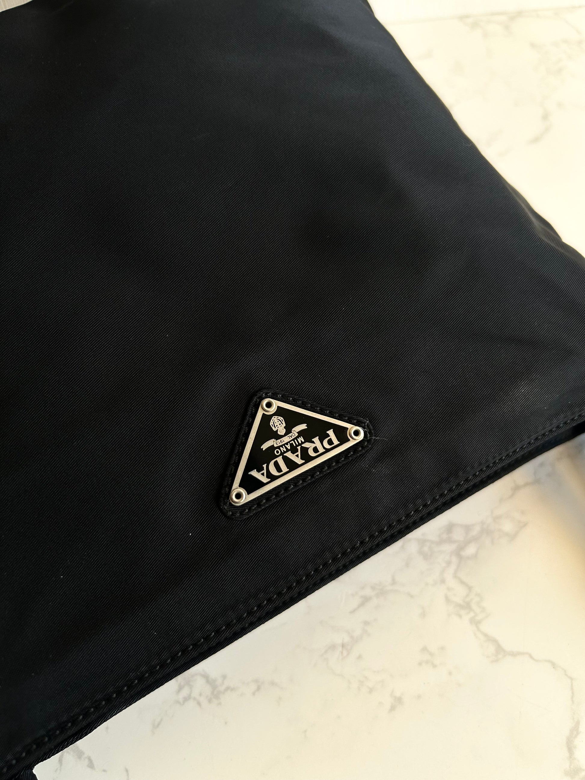 【LA LUNE】Second-hand Prada black shoulder bag/small tote bag