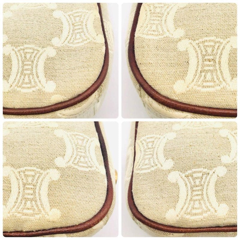 CELINE rare milk tea color Arc de Triomphe old flower small bag/side backpack/underarm bag