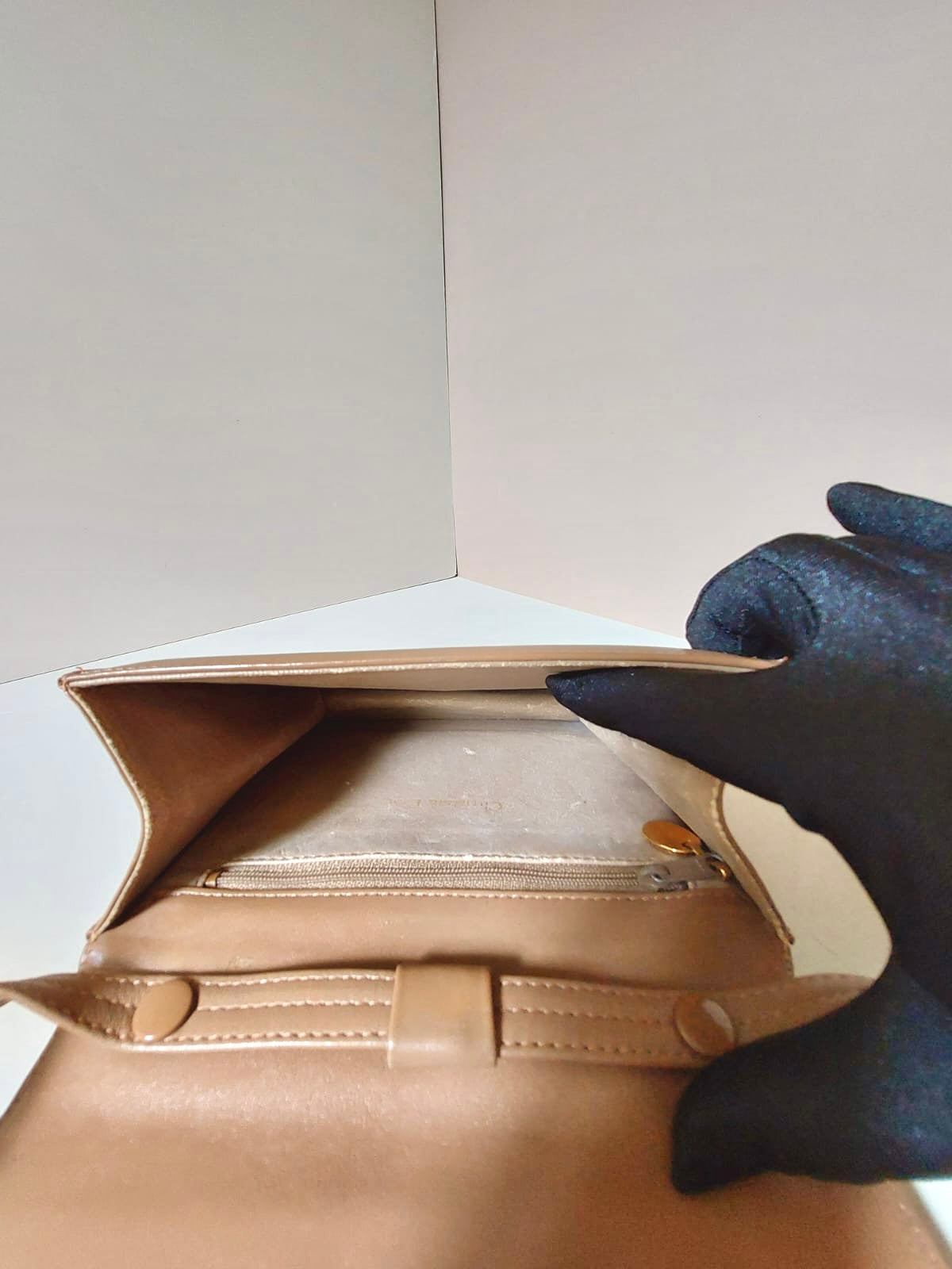 CHRISTIAN DIOR Beige CD Gold Label Envelope Small Shoulder Bag/Side Bag/Cross Bag - Japanese Second-hand Vintage