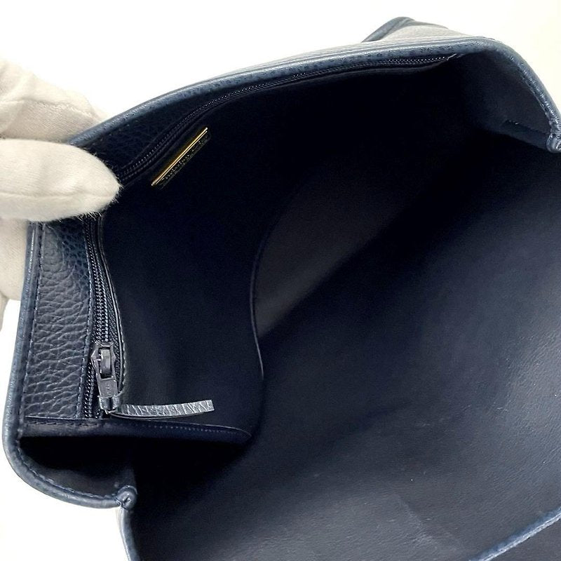 CHRISTIAN DIOR Rare Dark Blue Gold Egg Kelly Leather Side Bag/Messenger Bag/Handbag
