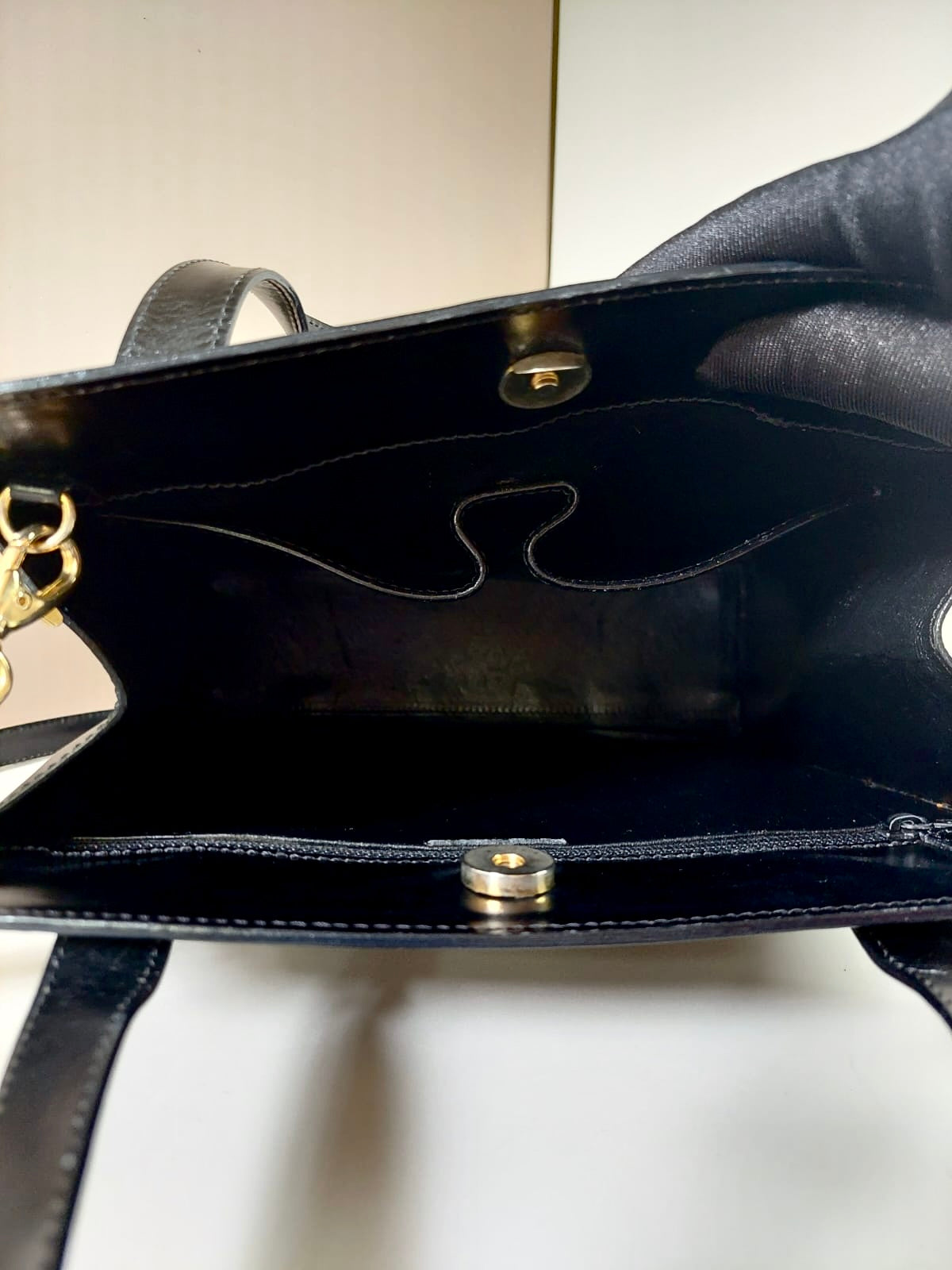 CELINE rare black and gold planet tote bag / side bag / oblique bag