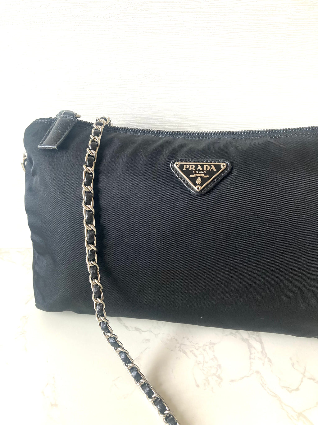 PRADA Tessuto Nylon Black Mini Two-way Crossbody / Pouch Bag