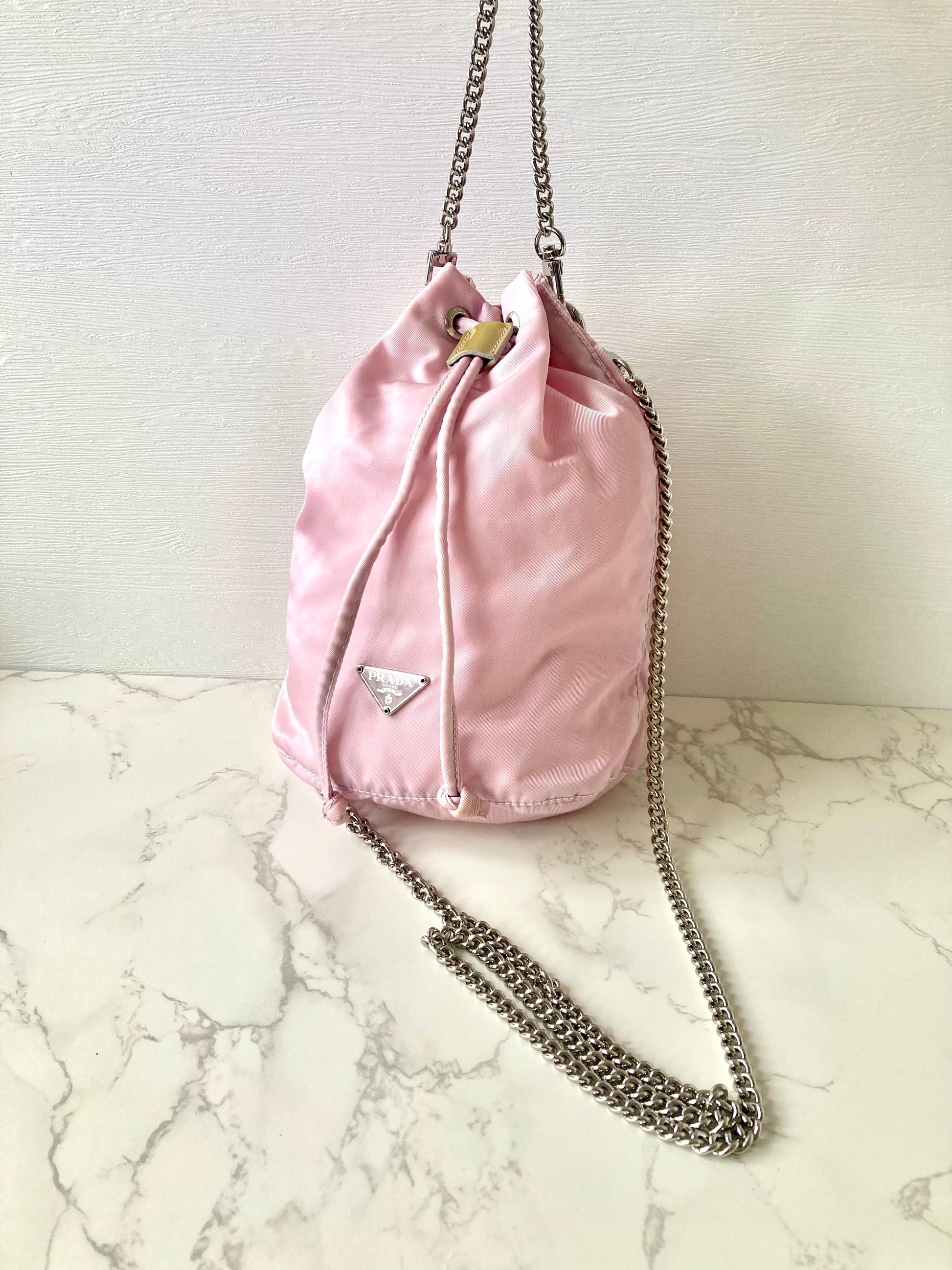 PRADA Parachute Chain PInk Mini Bucket (Add-on)
