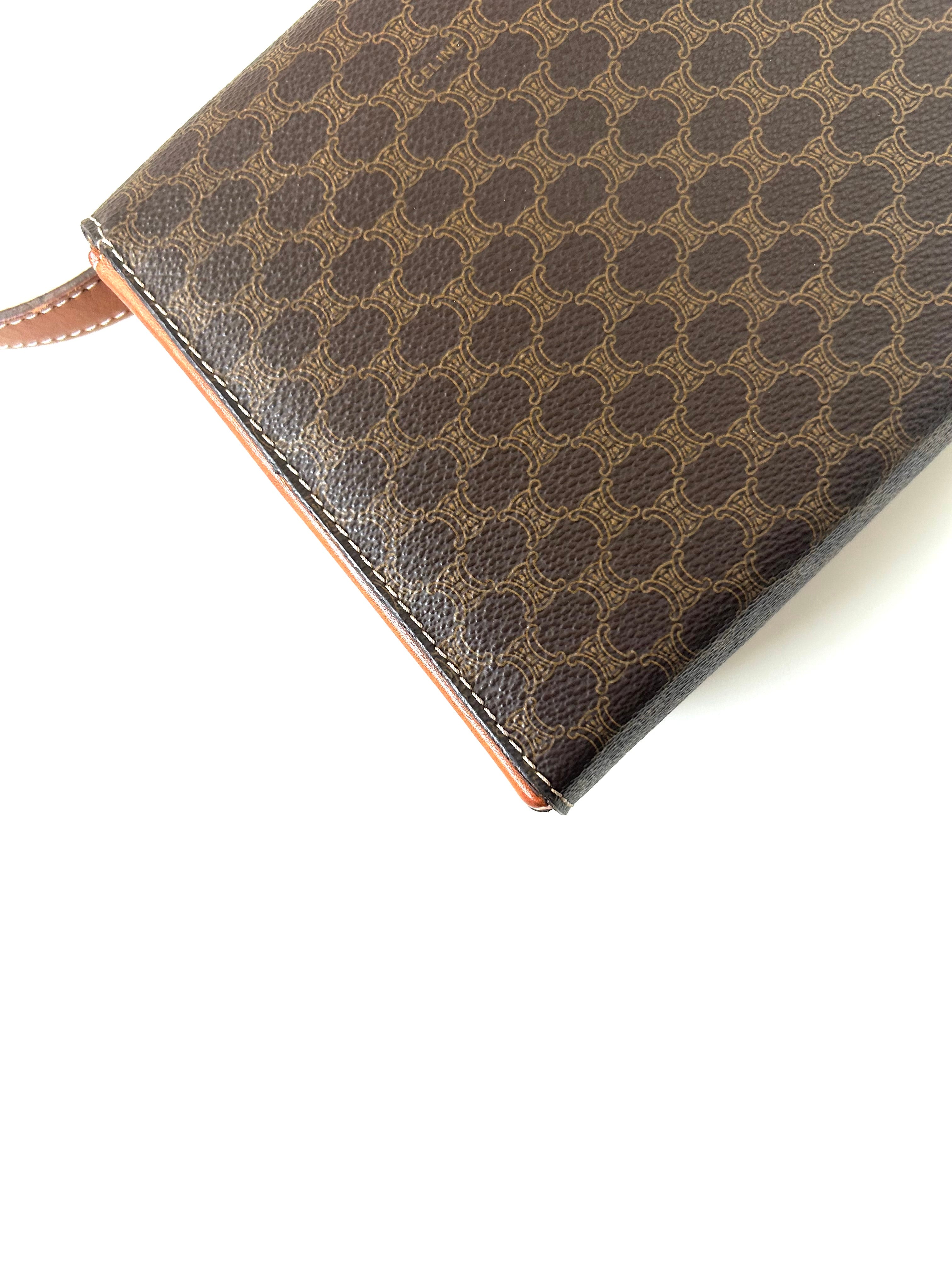 CELINE Brown Old Flower Envelope Box Small Bag/Side Bag/Messenger Bag