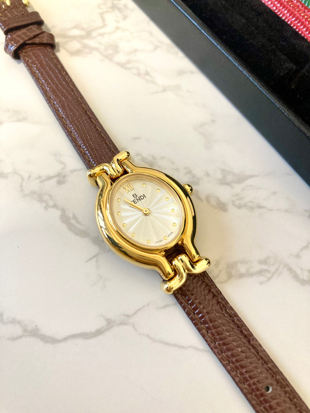 FENDI Brand New Full Set Watch with 5 Changeable Leather Straps