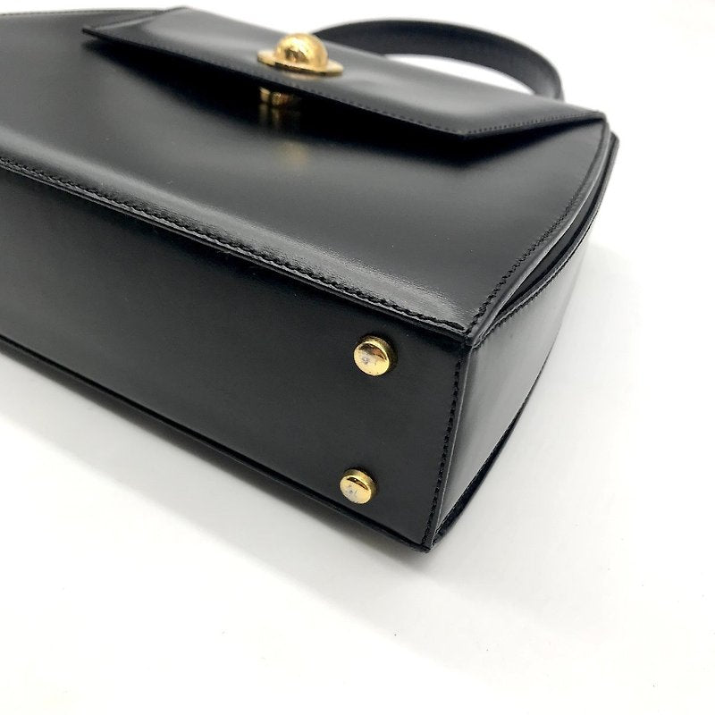 CELINE Rare Planet Black Gold Leather Kelly Handbag/Handbag