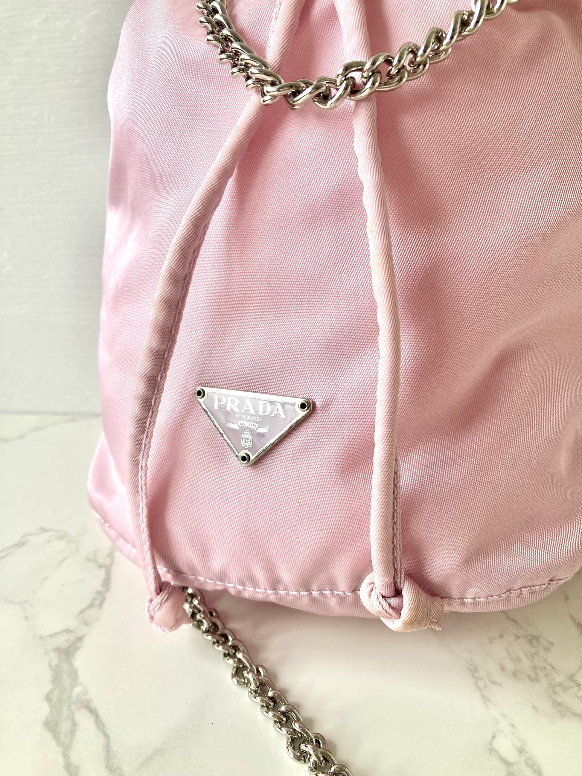 PRADA Parachute Chain PInk Mini Bucket (Add-on)