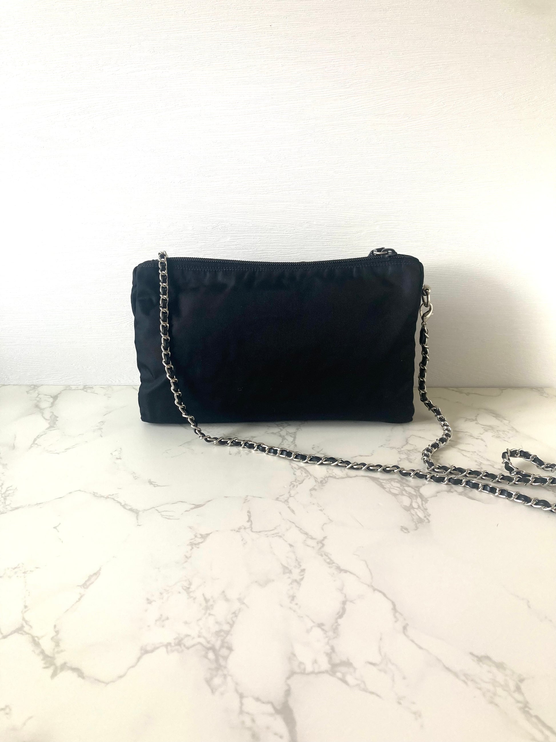 PRADA Tessuto Nylon Black Mini Two-way Crossbody / Pouch Bag