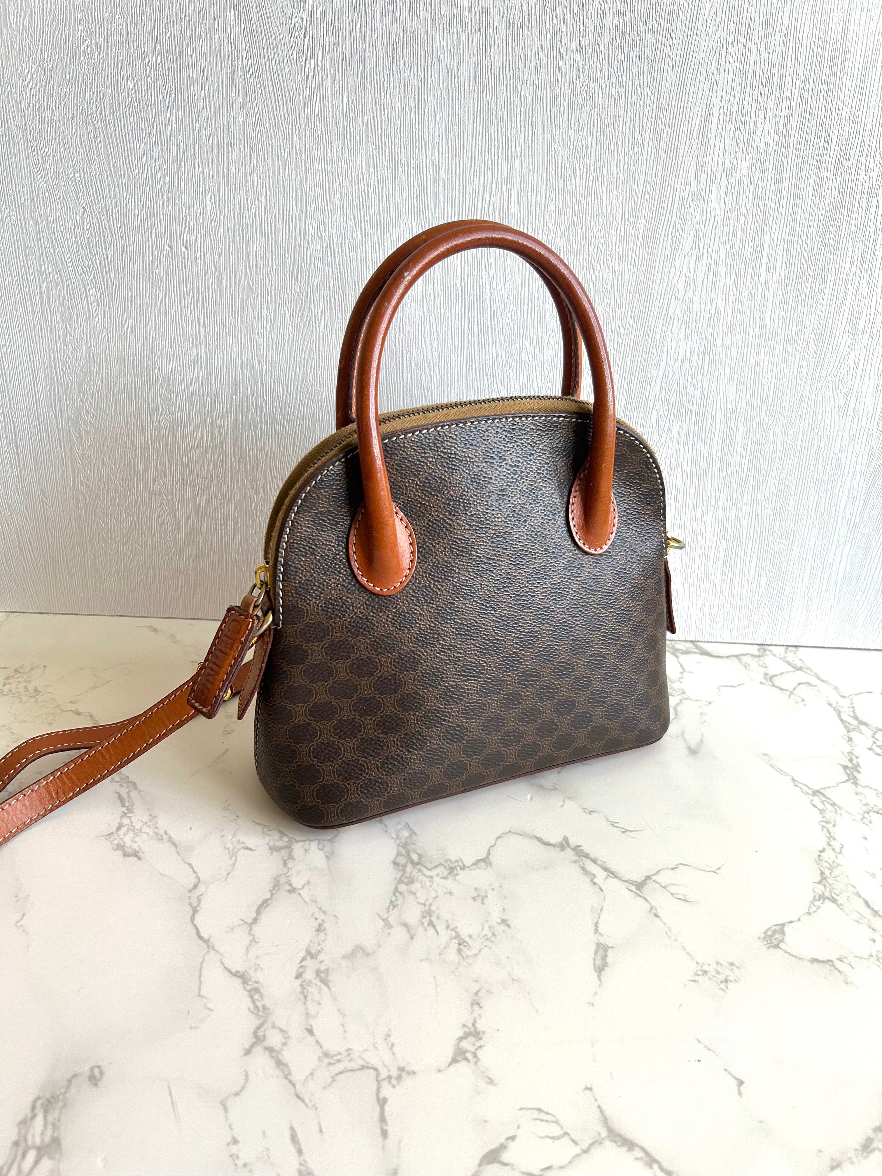CELINE rare old flower small shell/side bag/oblique bag/handbag