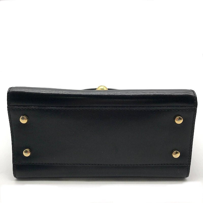 CELINE Rare Planet Black Gold Leather Kelly Handbag/Handbag