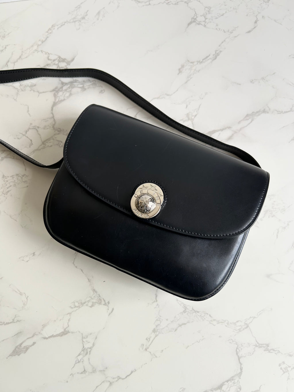 CELINE Rare Moving Planet Black Tofu Side Bag/Slant Bag