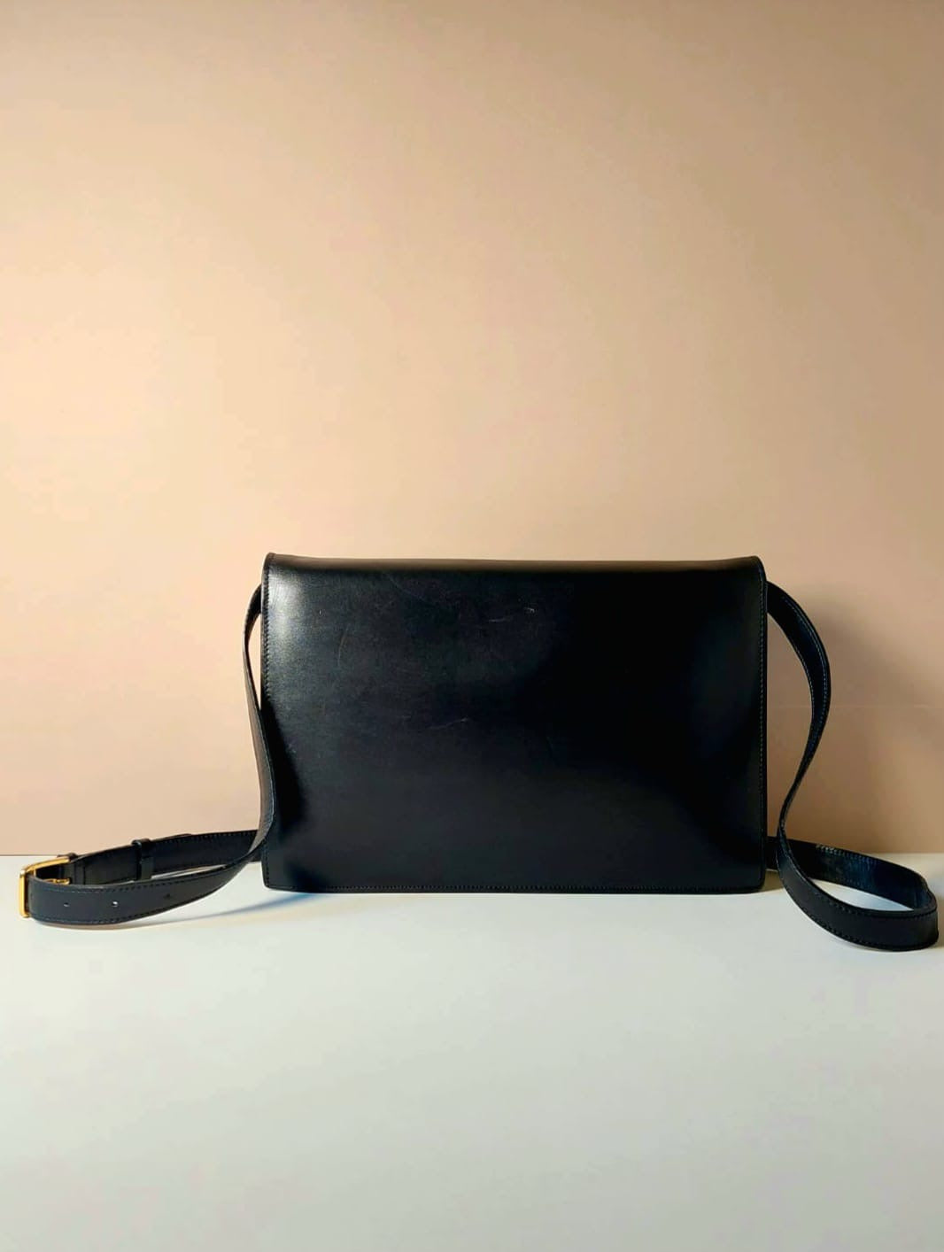 CELINE black gold ring envelope box small clutch/side bag/crossbody bag