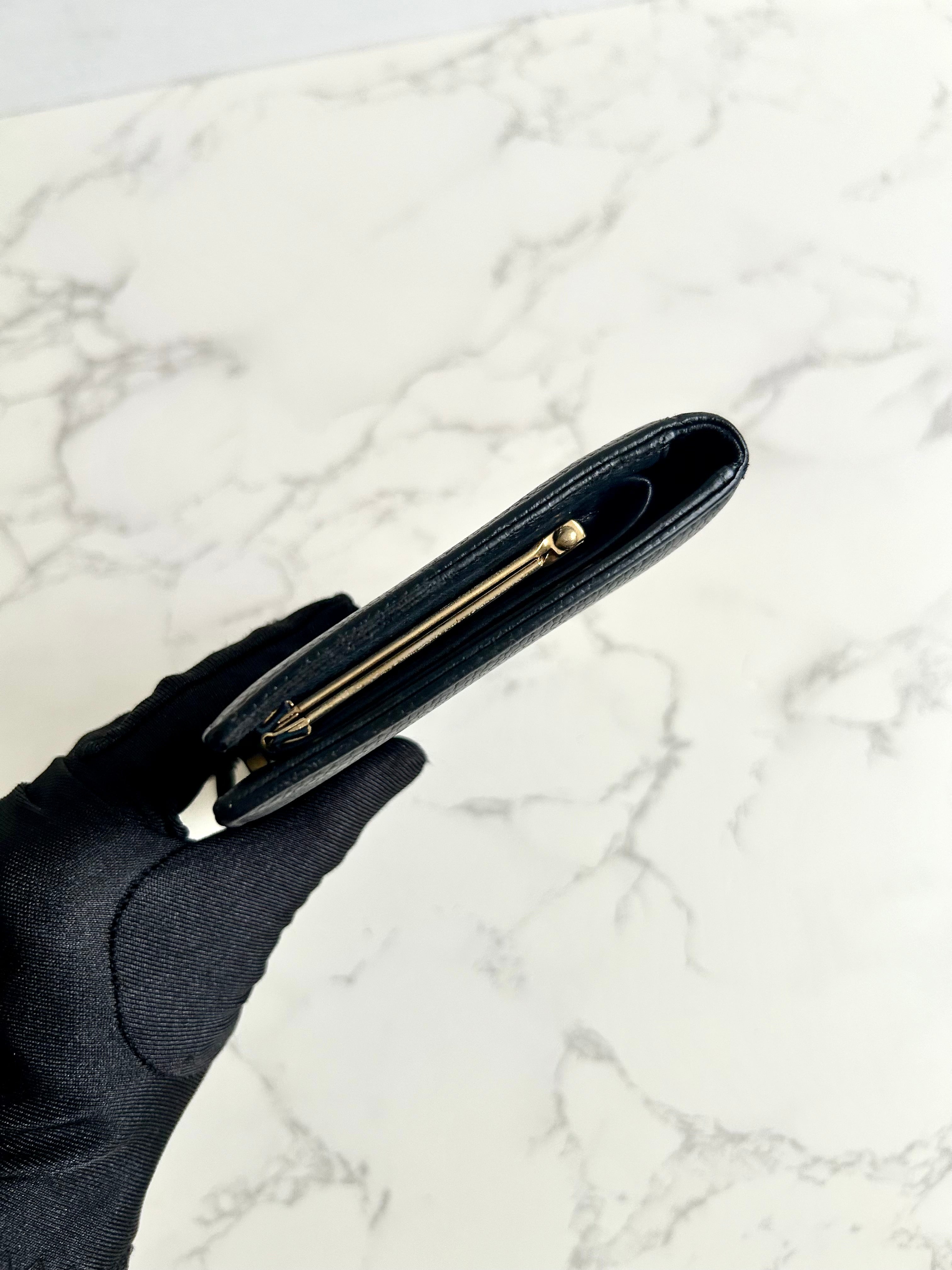 CHANEL Black Classic Caviar Leather Long Wallet/Wallet