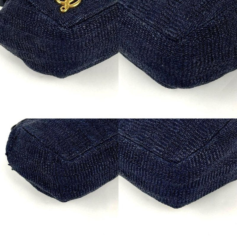 LOEWE rare navy blue and black woven color matching crossbody bag / side bag