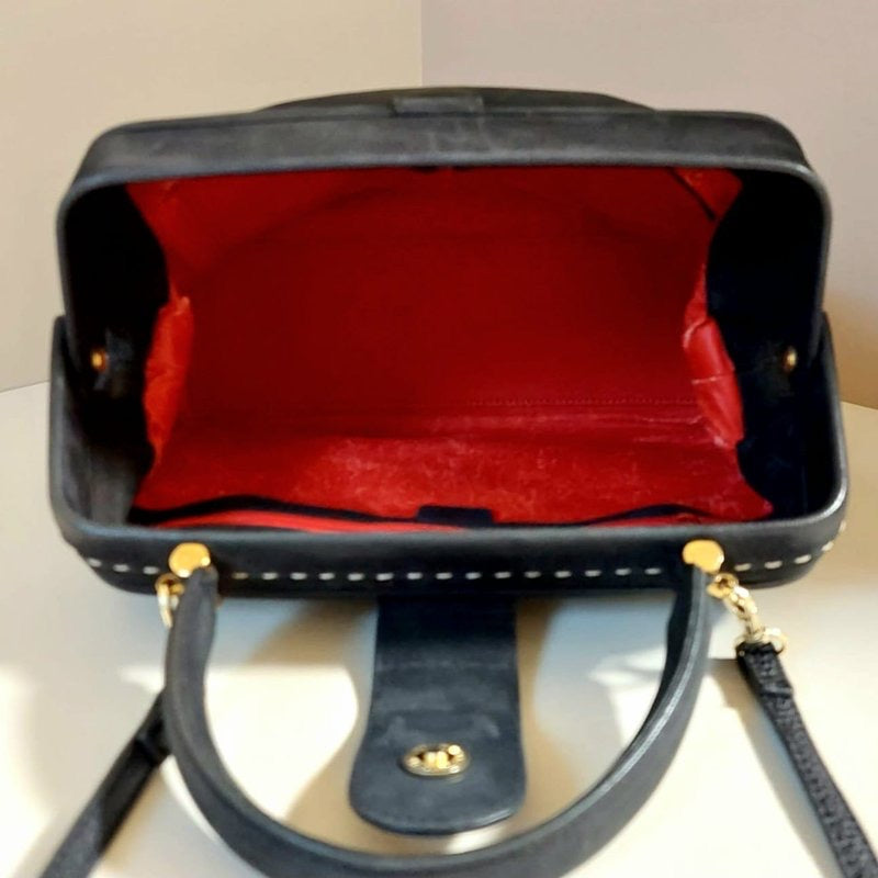 Celine black gold planet doctor bag/handbag/side bag/oblique bag