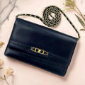 Celine black and blue Arc de Triomphe chain oblique bag / side bag