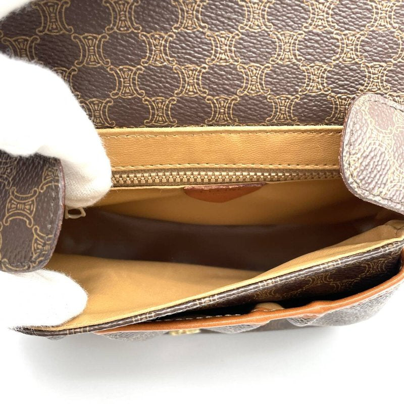CELINE Brown Monogram Mini Pumpkin Leather Side Bag / Crossbody Bag