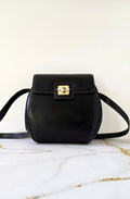Fendi Pre-owned Black and Gold Tone Turn-lock Dumpling Bag Shoulder Bag Crossbody Bag