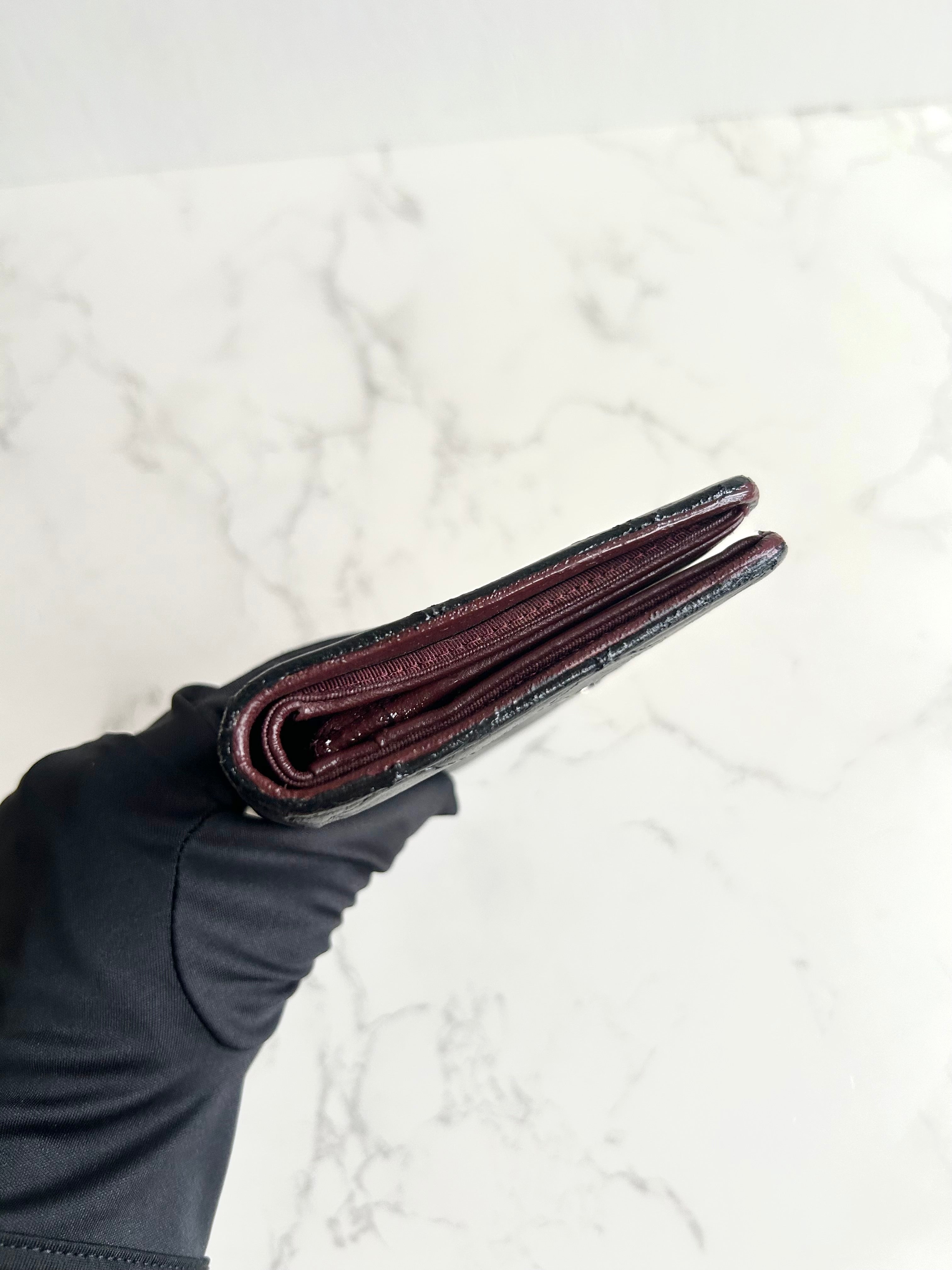 Chanel 黑色銀扣皮革長夾 錢包 皮夾 中古包
