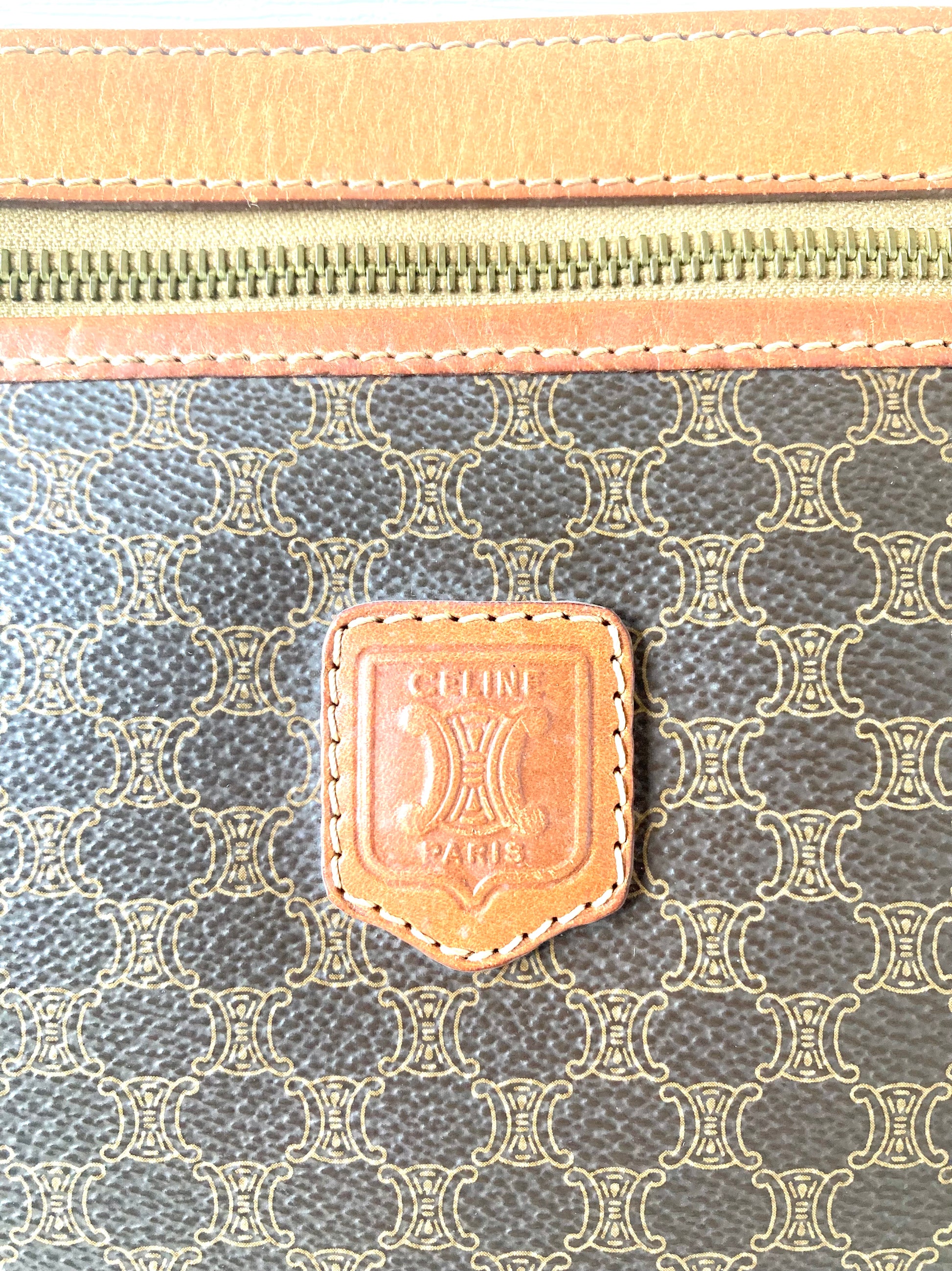 CELINE Brown Macadam Monogram Two-way Shoulder Bag