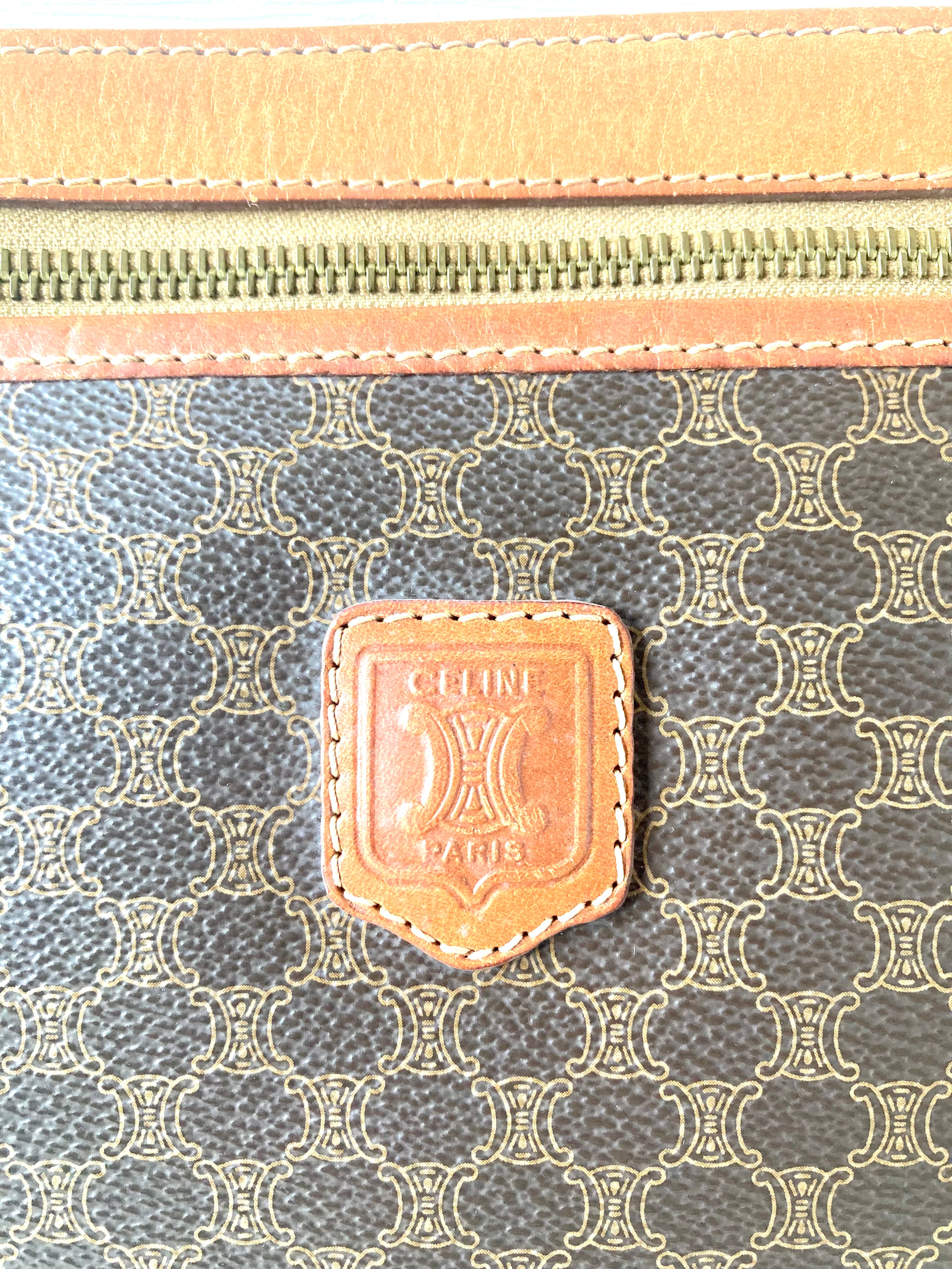 CELINE Brown Macadam Monogram Two-way Shoulder Bag