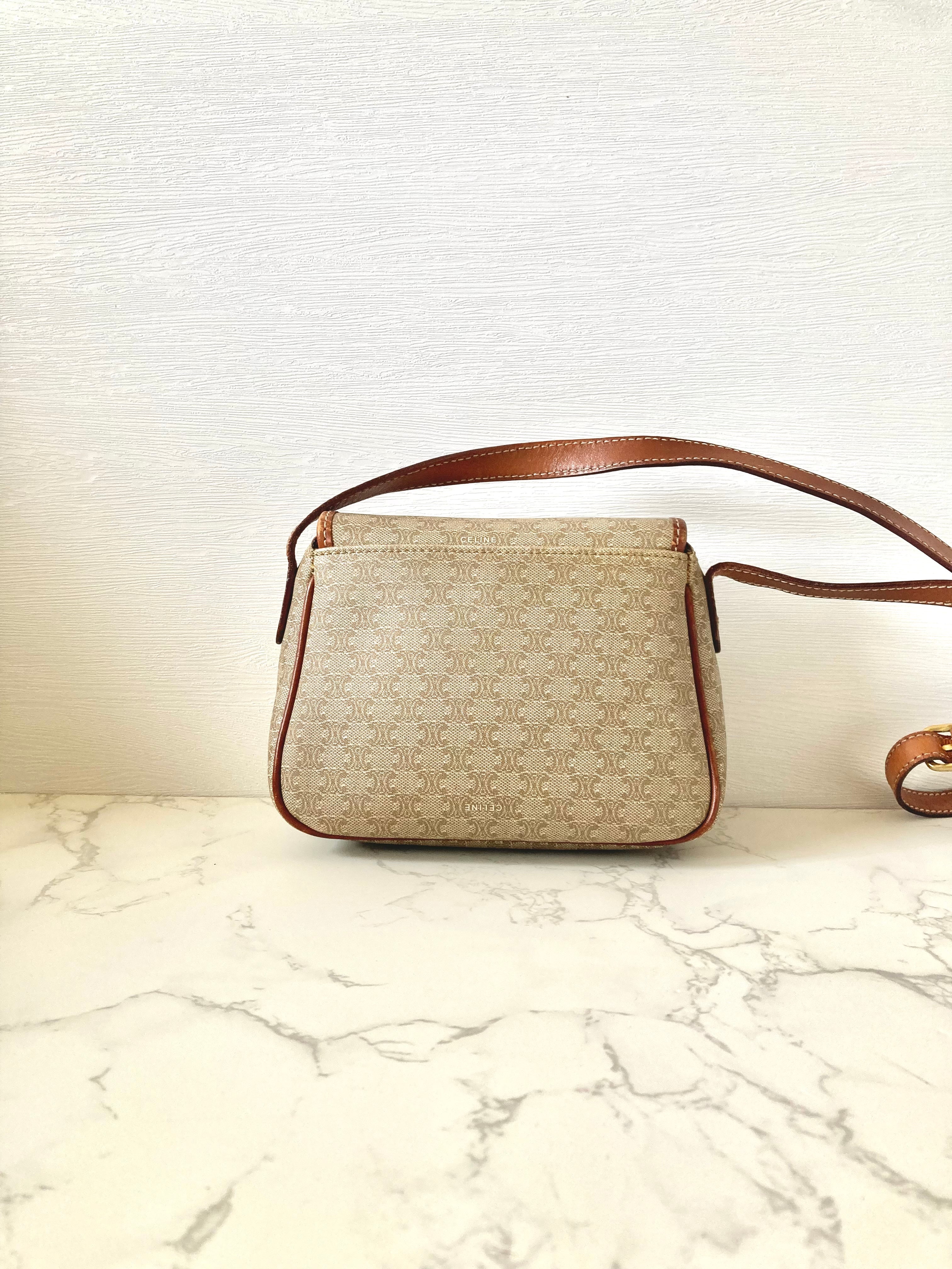 CELINE Macadam Beige Monogram Small Pumpkin Bag