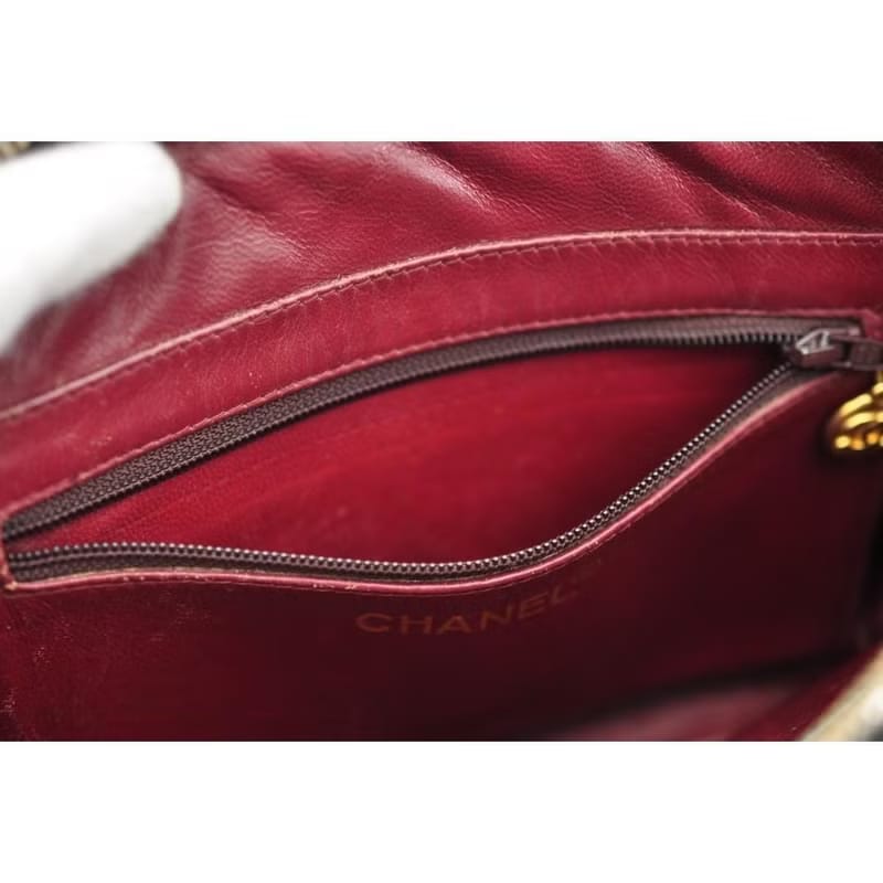 稀有中古二手Chanel黑色小羊皮革金色鏈條相機包/側背包/斜背包