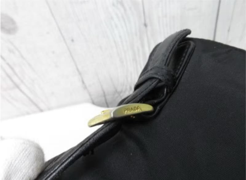 稀有日本中古二手Prada黑色金鍊子後背包/ 背囊