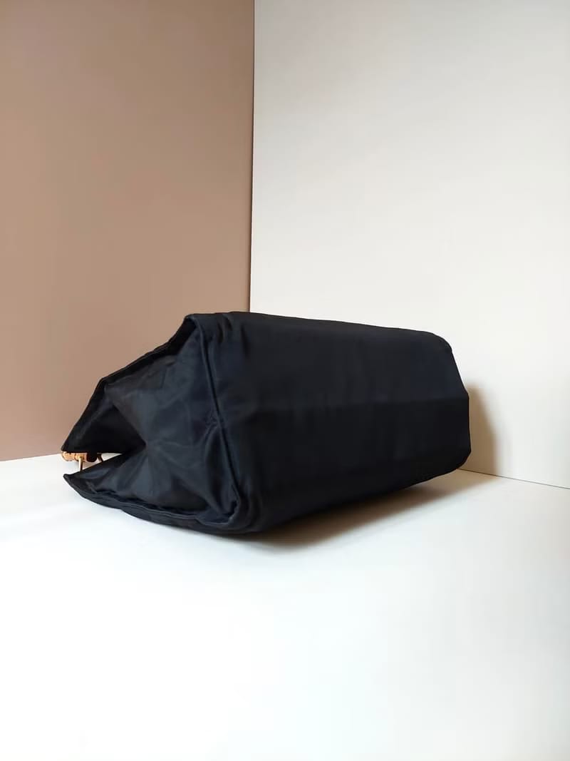 Second-hand Prada black bamboo side shoulder bag/tote bag