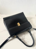 Rare second-hand Loewe black gold buckle Kelly shoulder bag/crossbody bag/shoulder bag
