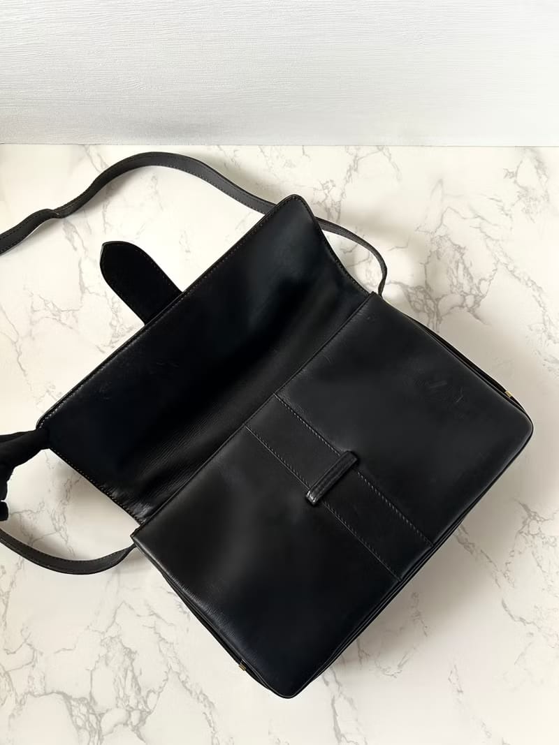 Rare second-hand Loewe black simple side backpack/crossbody bag/shoulder bag