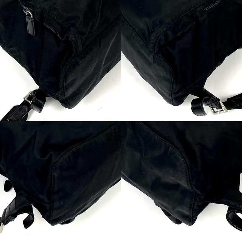 【LA LUNE】Second-hand Prada black triangle nylon shoulder bag/backpack/backpack