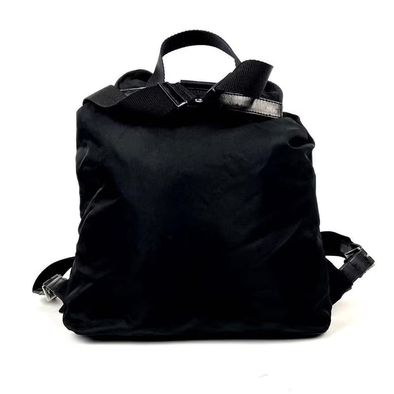 【LA LUNE】Second-hand Prada black triangle nylon shoulder bag/backpack/backpack