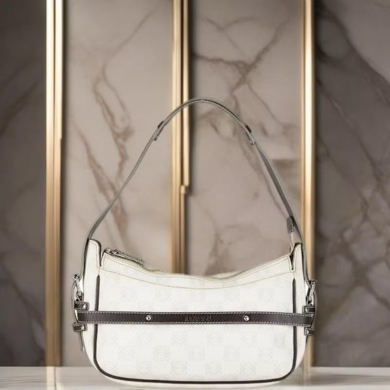 稀有中古二手Loewe老花親子復古包皮革腋下包/側背包/單肩包