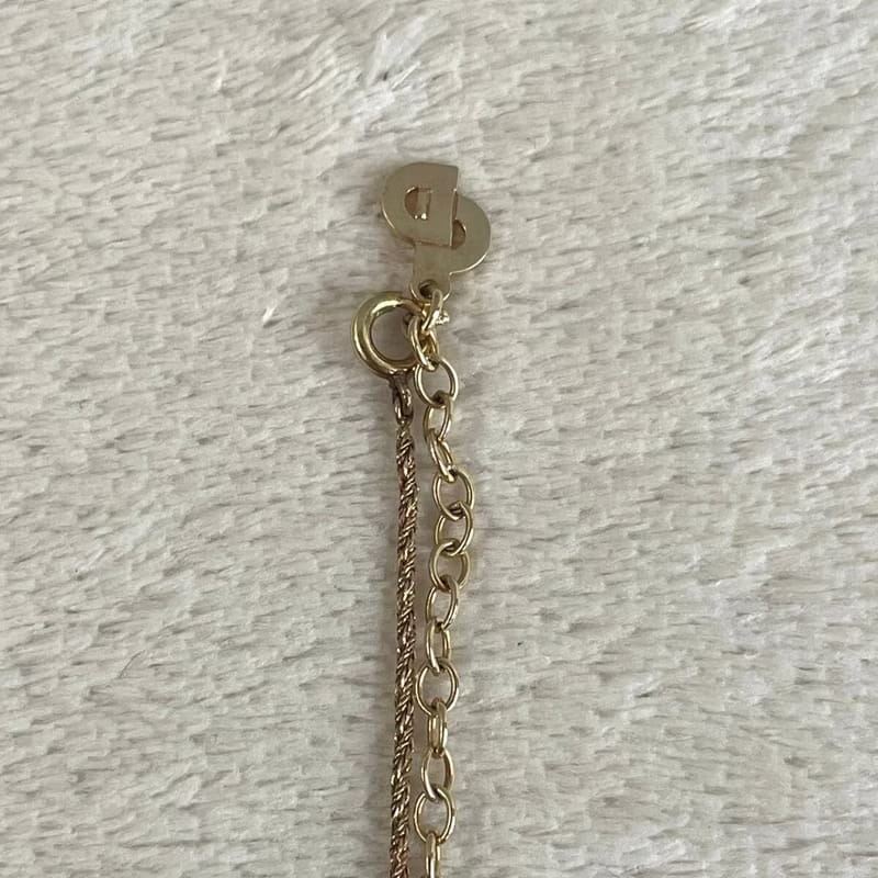 Dior小金鎖簡約金色復古vintage頸鏈