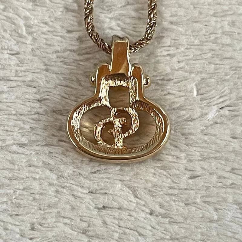 Dior小金鎖簡約金色復古vintage頸鏈