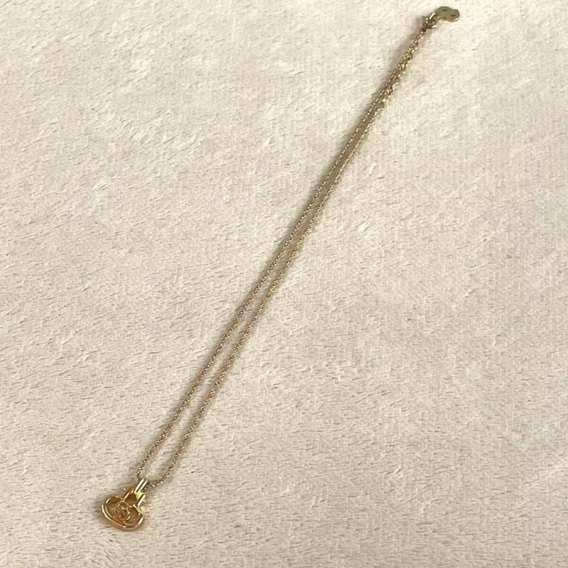 Dior小金鎖簡約金色復古vintage頸鏈