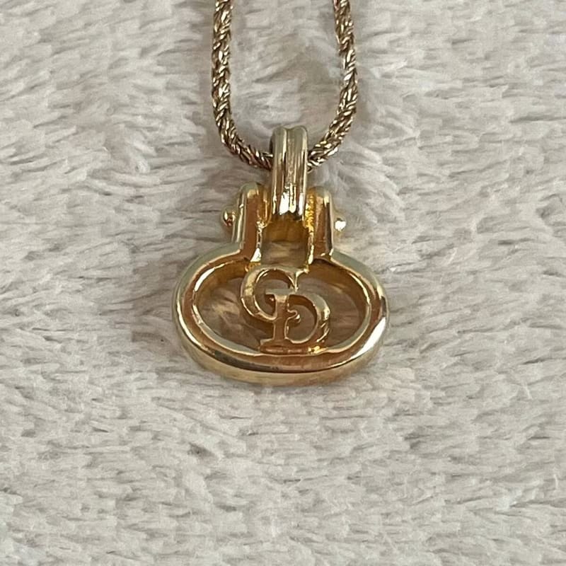 Dior小金鎖簡約金色復古vintage頸鏈