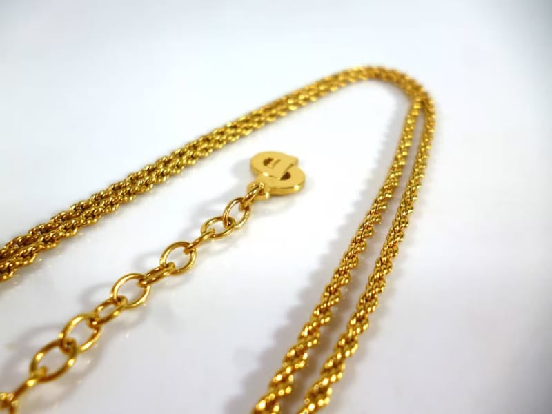 Dior小金鎖簡約金色復古vintage頸鏈