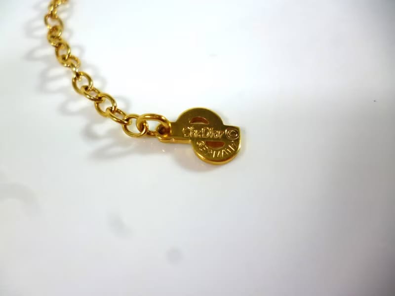 Dior小金鎖簡約金色復古vintage頸鏈