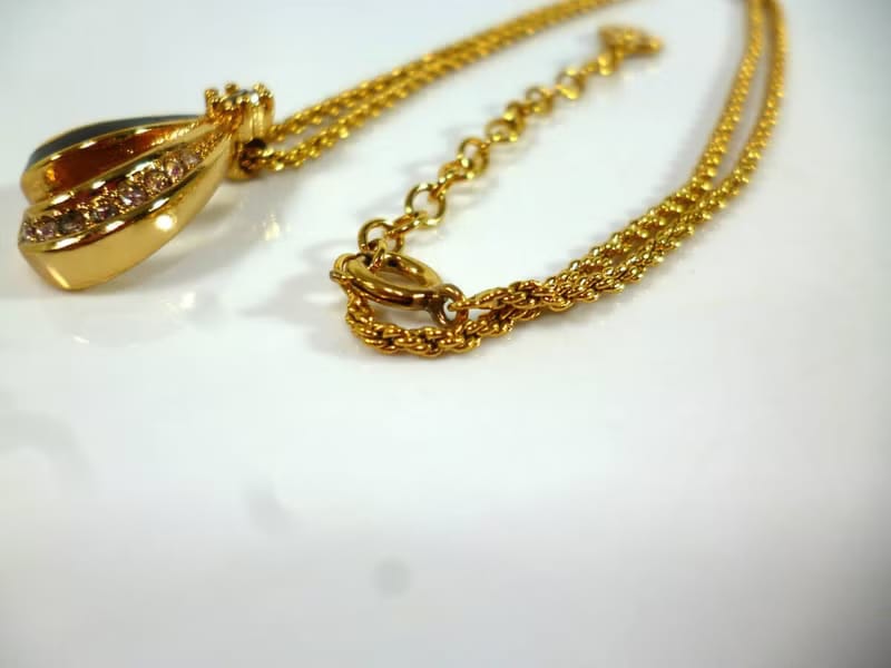 Dior小金鎖簡約金色復古vintage頸鏈