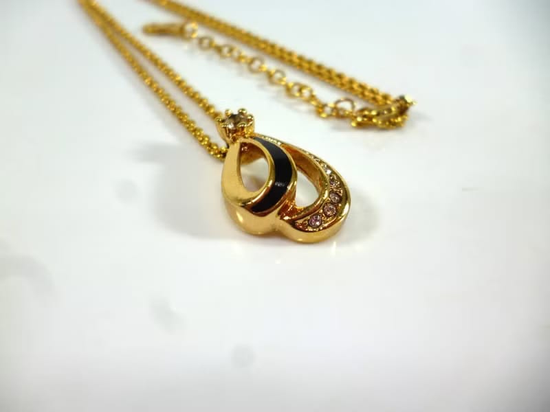 Dior小金鎖簡約金色復古vintage頸鏈
