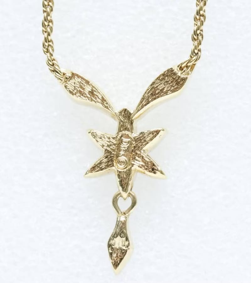 Dior水鑽六角星金色復古vintage頸鏈