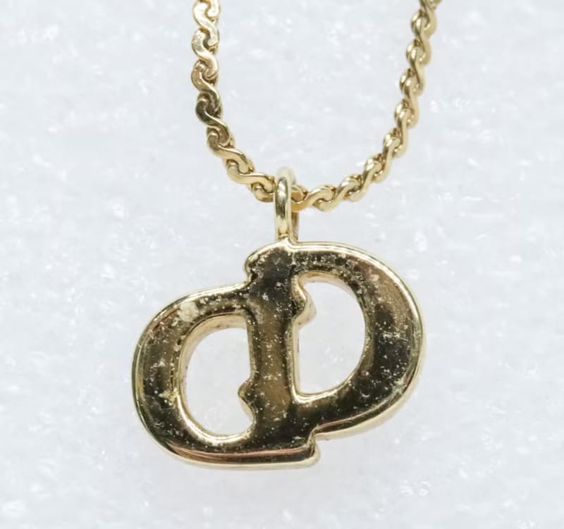Dior簡約金色Logo復古vintage頸鏈