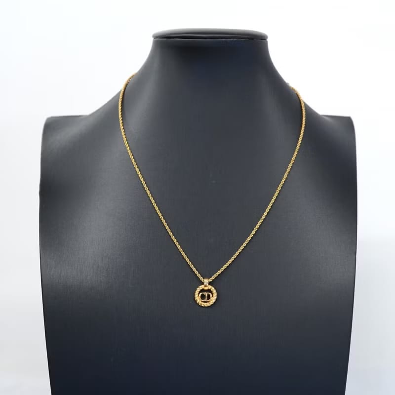 Dior簡約金色Logo復古vintage頸鏈